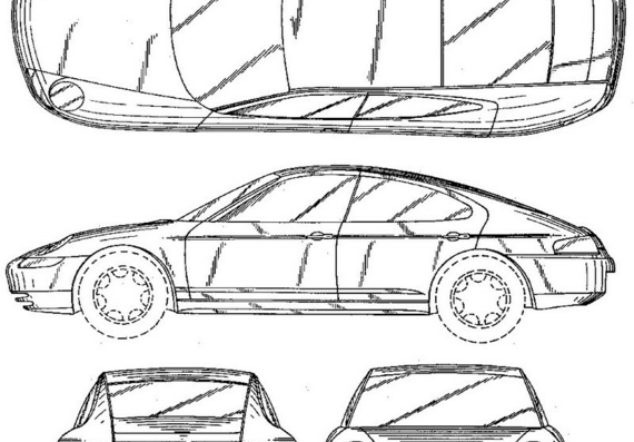 Porsche Sedan (Порше Седан) - чертежи (рисунки) автомобиля